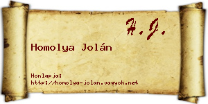 Homolya Jolán névjegykártya