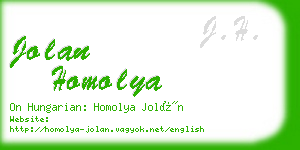 jolan homolya business card